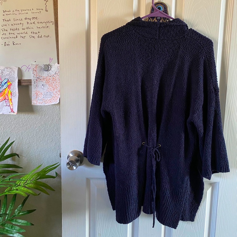 JONES New York cardigan // heavy style NAVY BLUE